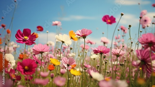 Vibrant Summer Flower Field - AI Generated