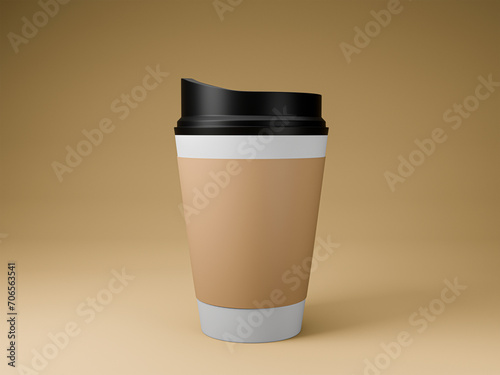 Coffee cup with cardboard mockup © Avi Jeet
