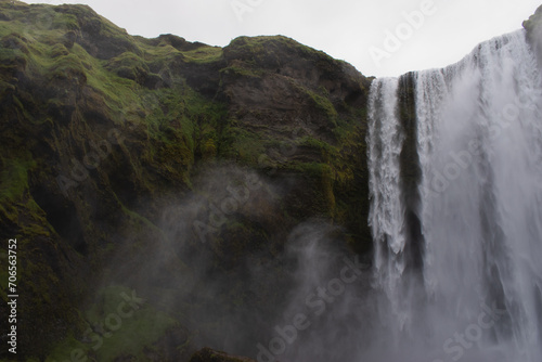 Scenic view of waterfall in Iceland