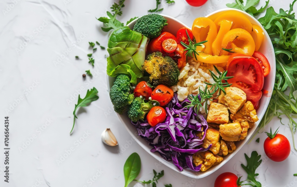 The healthy lifestyle of vibrant summer vegetables forms an appealing food concept, set against a white background. The healthy lifestyle of vibrant summer vegetables forms an appealing food concept, set against a white background.