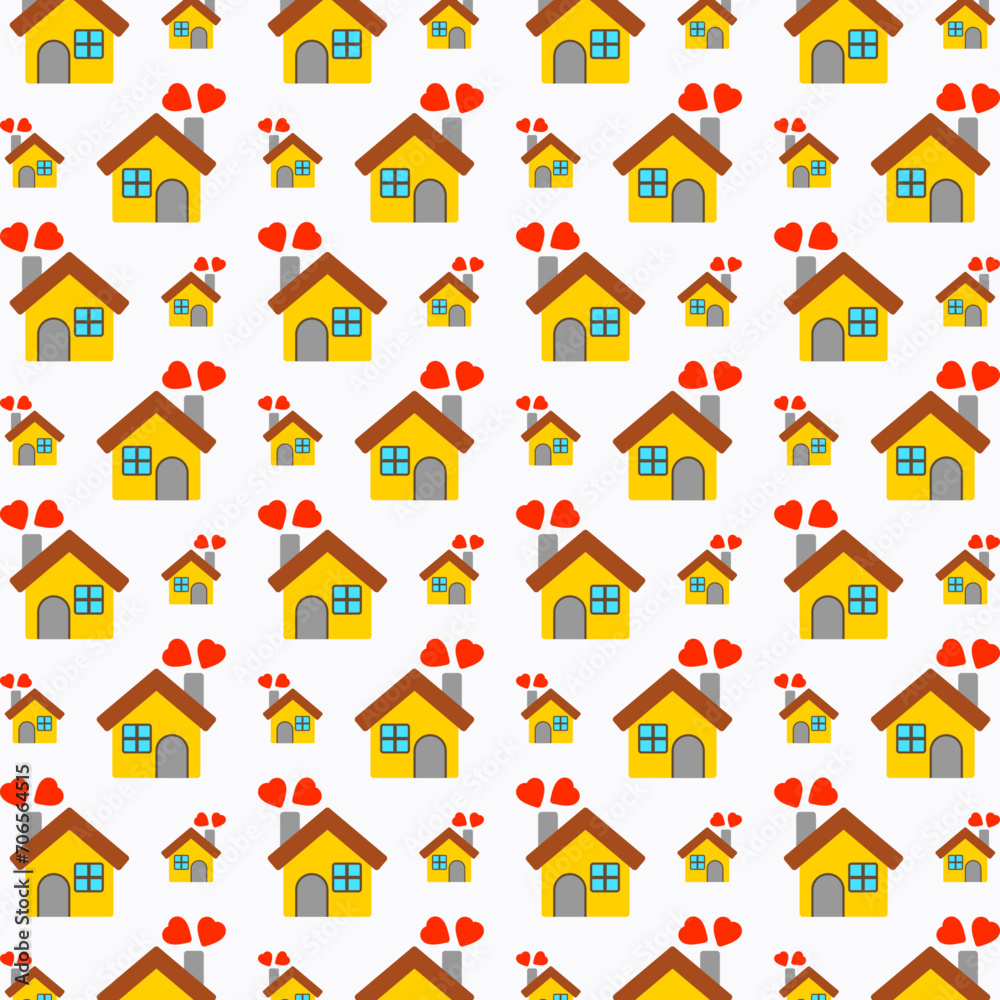 Sweet home colorful pattern design vector illustration background
