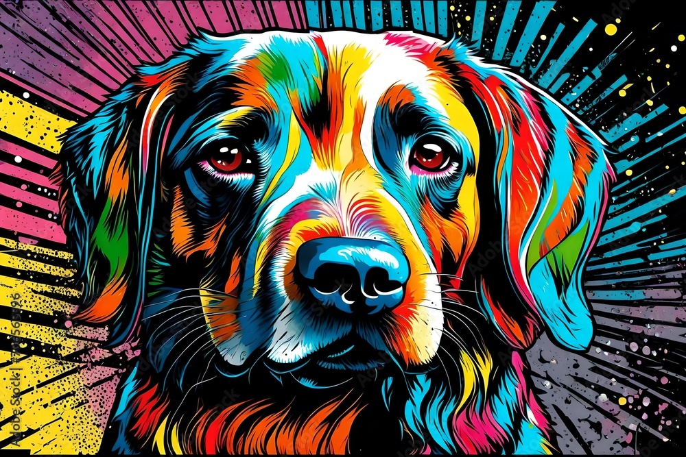Dog head vector in pop art style