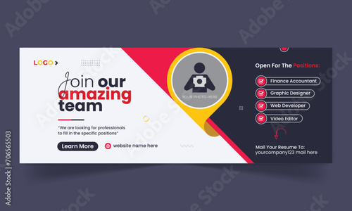 We are hiring job vacancy social media facebook cover and web banner template	
