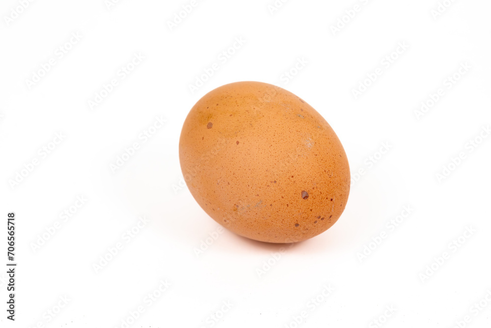 An isolated hen egg on a white background An isolated hen egg on a white background
