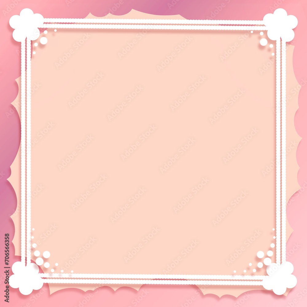pink frame with flowers for text paper cut background, baby shower invitation pink frame with flowers for text paper cut background, baby shower invitation