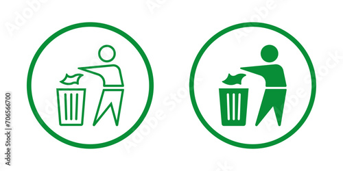 use dustbin green sign vector design photo