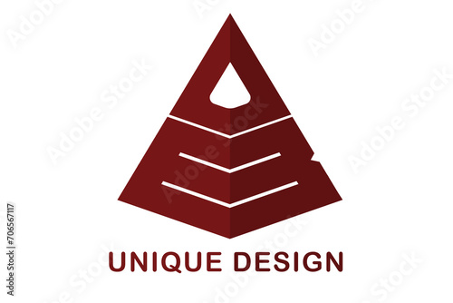 Modern letter OB, DB creative pyramid shape logo