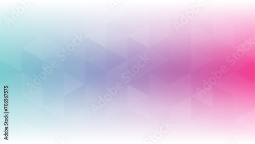 Background with gradient from aquamarine blue to medium pink textured by triangles. Vector pattern