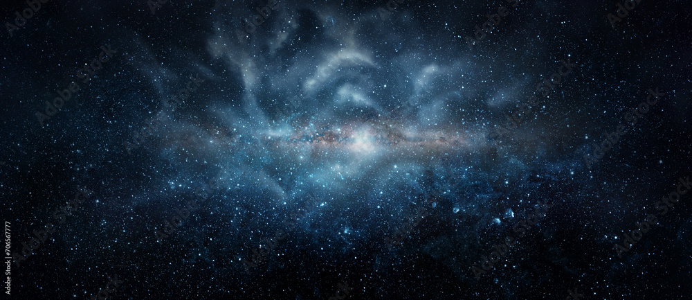 Space scene with stars in the galaxy. Panorama. Universe filled with stars, nebula and galaxy,. Elements of this image furnished by NASA Space scene with stars in the galaxy. Panorama. Universe filled with stars, nebula and galaxy,. Elements of this image furnished by NASA