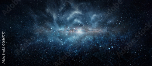 Fototapeta Naklejka Na Ścianę i Meble -  Space scene with stars in the galaxy. Panorama. Universe filled with stars, nebula and galaxy,. Elements of this image furnished by NASA
