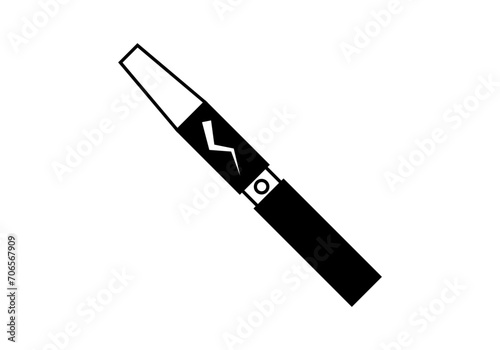Icono negro de cigarro electrónico o vapper.