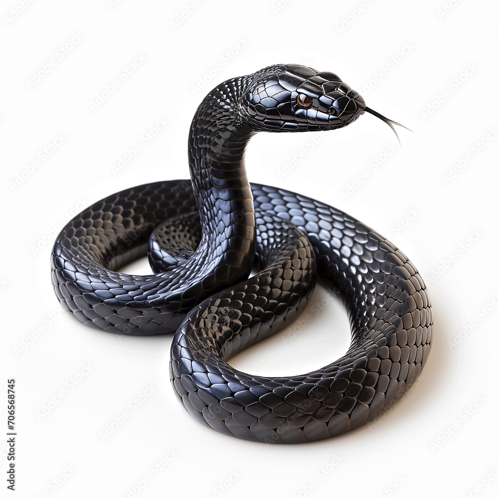 Obraz premium Black mamba isolated on white