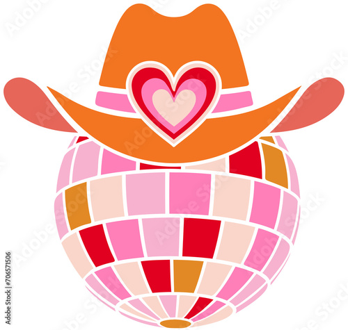 Howdy Cow girl Disco ball Element