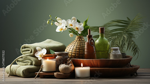 A cosmetic set for spa treatments.