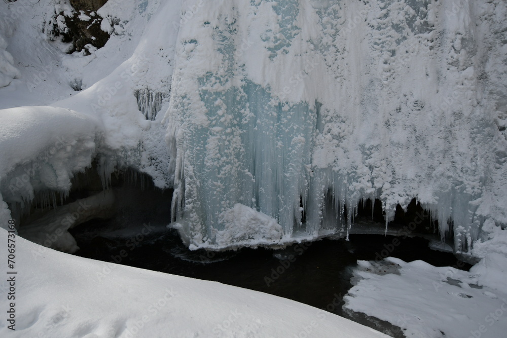 this is an ice cave in the winter time outside of the mountain this is an ice cave in the winter time outside of the mountain