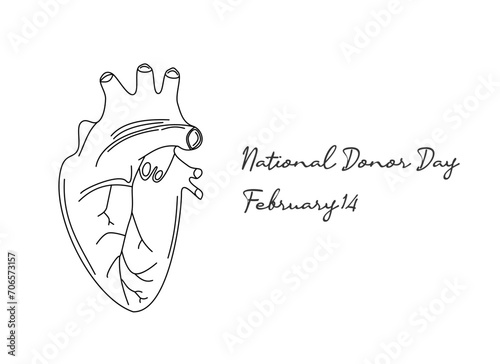 Good for celebrating National Donor Day, this single line artwork features an image.