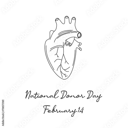Good for celebrating National Donor Day, this single line artwork features an image.
