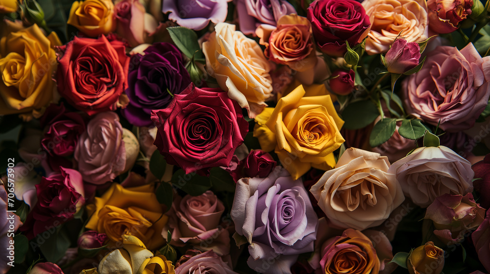 Assorted Roses in a Rich Tapestry of Colors