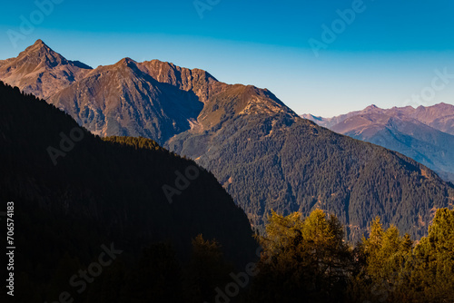 Alpine summer sunrise view at Mount Sechszeiger  Pitztal valley  Jerzens  Imst  Tyrol  Austria