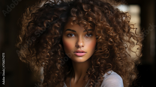  Embracing Natural Beauty: Textured Afro Hairstyle in Authentic Portrait - AI-Generated