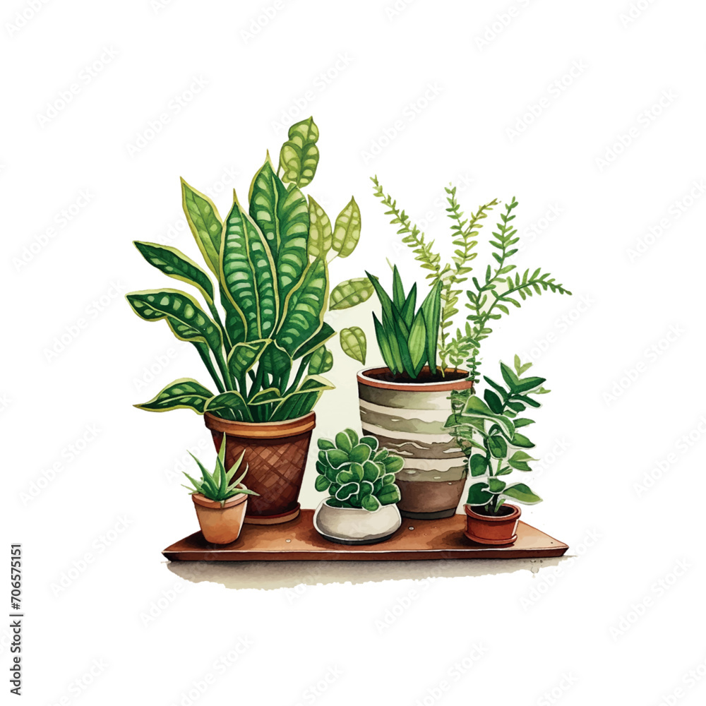 some plants have watercolor illustrations in the background, in the style of artifacts of online culture