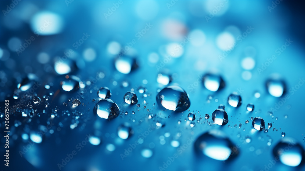 Levitating water drops in the air abstract background. Generative AI