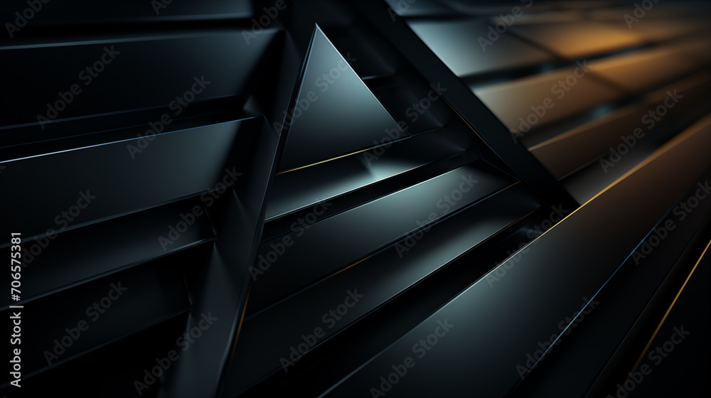 Obraz premium Abstract black background, minimalism, sharp corners and rectangular shapes. Generative AI