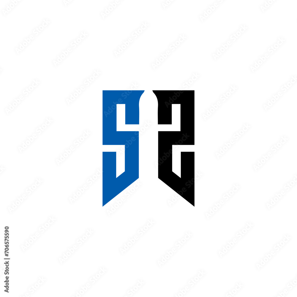 Obraz premium SZ logo. S Z design. White SZ letter. SZ, S Z letter logo design. Initial letter SZ letter logo set, linked circle uppercase monogram logo. S Z letter logo vector design. 