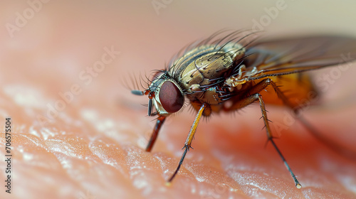 High Res Pictorial of Bug Biting Human,generated by IA © Marcio
