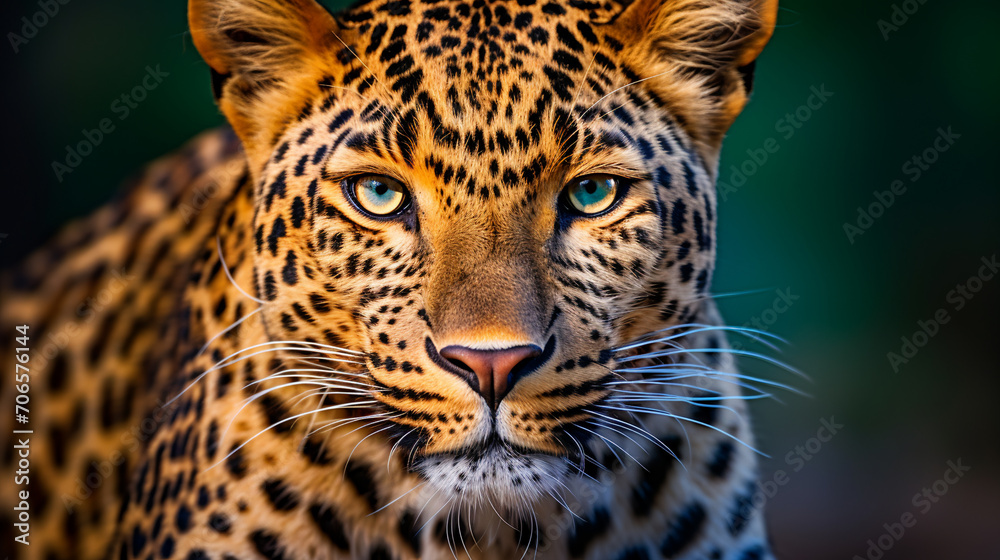 Obraz premium Leopard portrait, AI Generative.
