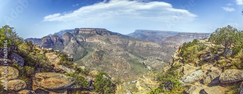 Panoramic picture of the Blyde river canyon in South Africa in the afternoon