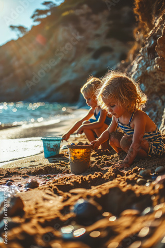 Kinder bauen Sandburg © Fatih