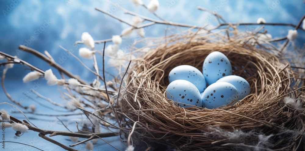 Osternest mit bunten Eiern, Ostereier Suche an Ostern, ein warmes Osterfest im Frühling, Ostern in der Natur Osternest mit bunten Eiern, Ostereier Suche an Ostern, ein warmes Osterfest im Frühling, Ostern in der Natur