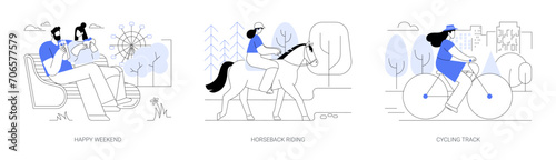 City park activities isolated cartoon vector illustrations se