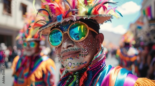 A Oruro carnival professional photo, high quality, sharp focus --ar 16:9 --style raw --v 6 Job ID: 740692cd-0977-4af9-8327-54c58238e000