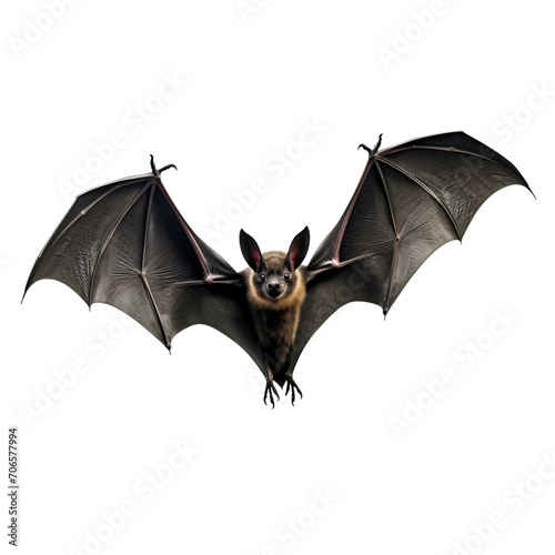 Bat Flying with Wings Spread, PNG Isolated on Transparent Background