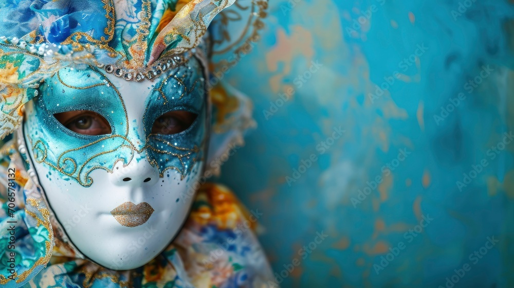 Carnival mask professional photo, sharp focus, festive background, greeting card