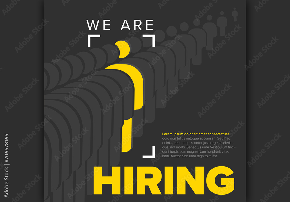 We are hiring minimalistic dark flyertemplate with people queue