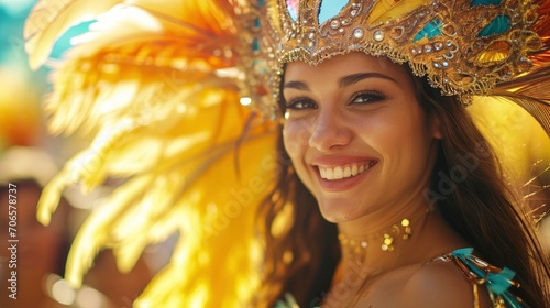 Full body shot of sensual woman Rio carnival participant
