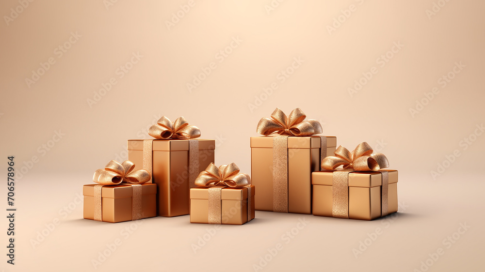 Obraz premium Gift box isolated on a gradient background Copy space