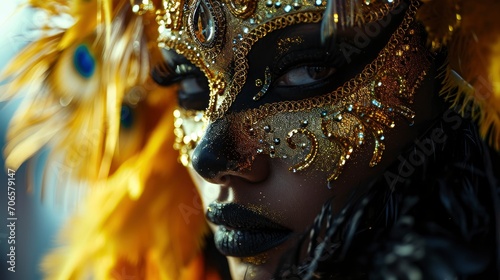 Half body shot of seductive and strict woman Rio carnival participant © shooreeq