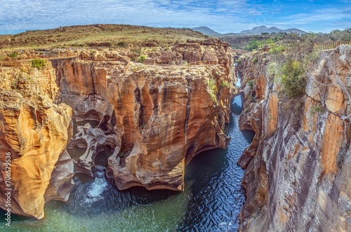 Panoramic picture of the Blyde river canyon in South Africa in the afternoon