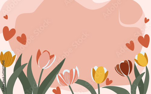 Floral abstract background poster. Good for fashion fabrics, postcards, email header, wallpaper, banner, events, covers, advertising, and more. Valentine's day, women's day, mother's day background.