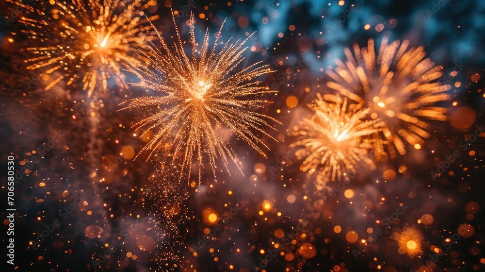 Fototapeta premium Fireworks Sky Banner