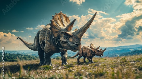 a triceratops with baby © Tom
