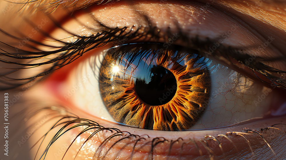 Stunning Macro Shot of Human Eye with Mesmerizing Swirl Pattern in Iris - High-Resolution, Detailed Photography, AI-Generated