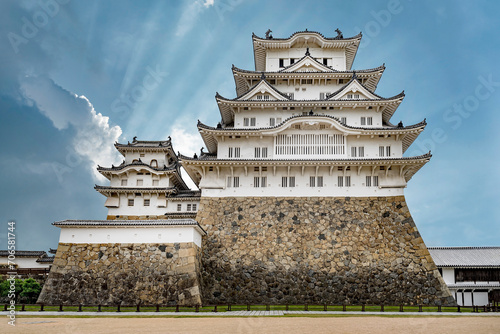 Himeji Castle in Japan.
Immense castle seen with a monumental perspective. photo