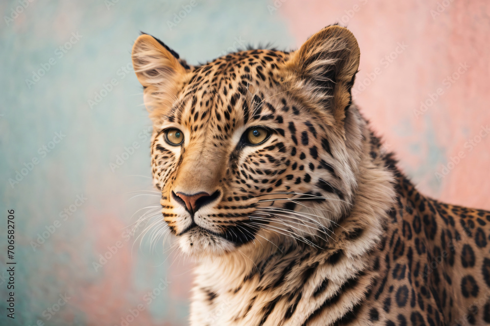 Leopard animal abstract wallpaper. Soft background panthera in Pastel colors. Generative with ai Leopard animal abstract wallpaper. Soft background panthera in Pastel colors. Generative with ai