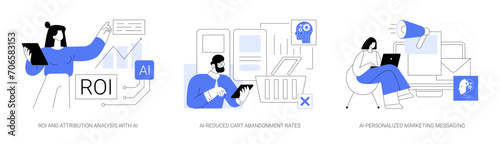 AI Technology for Marketing abstract concept vector illustrations.