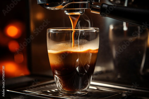 espresso coffee drink brewed from a machine, coffee drink